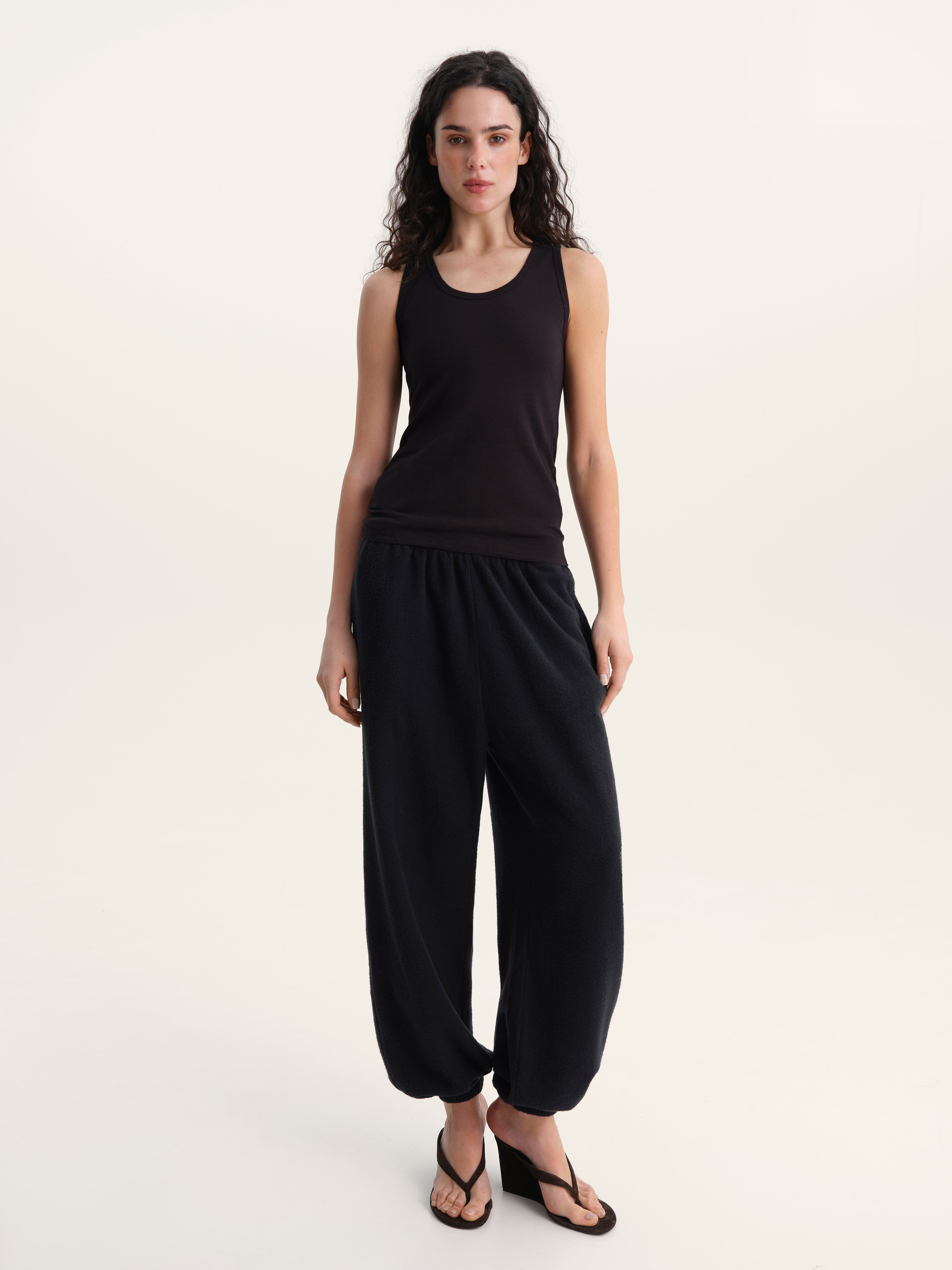 Basic Cotton Tank Top in Black