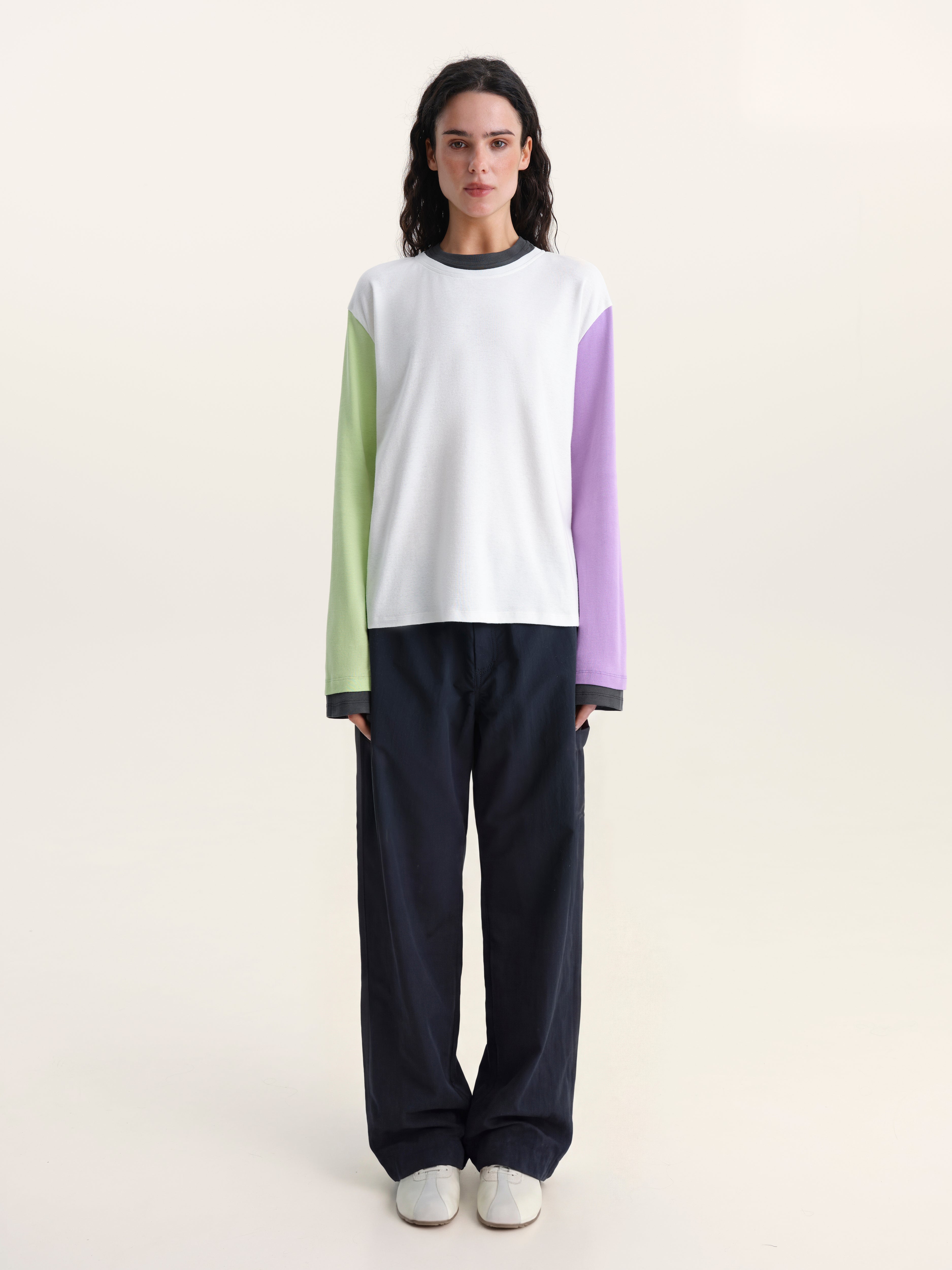 Color-Block Longsleeve in White