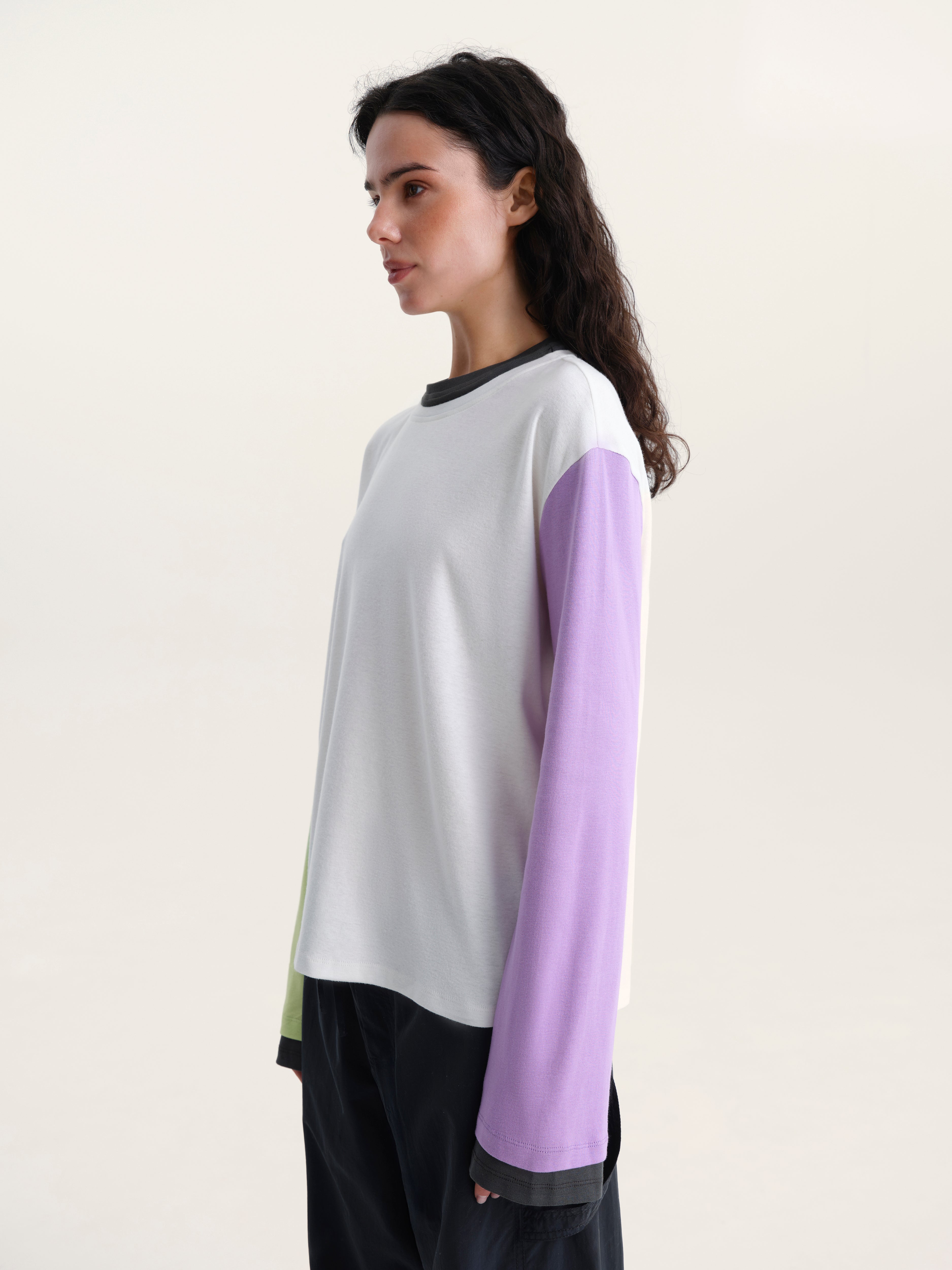Color-Block Longsleeve in White