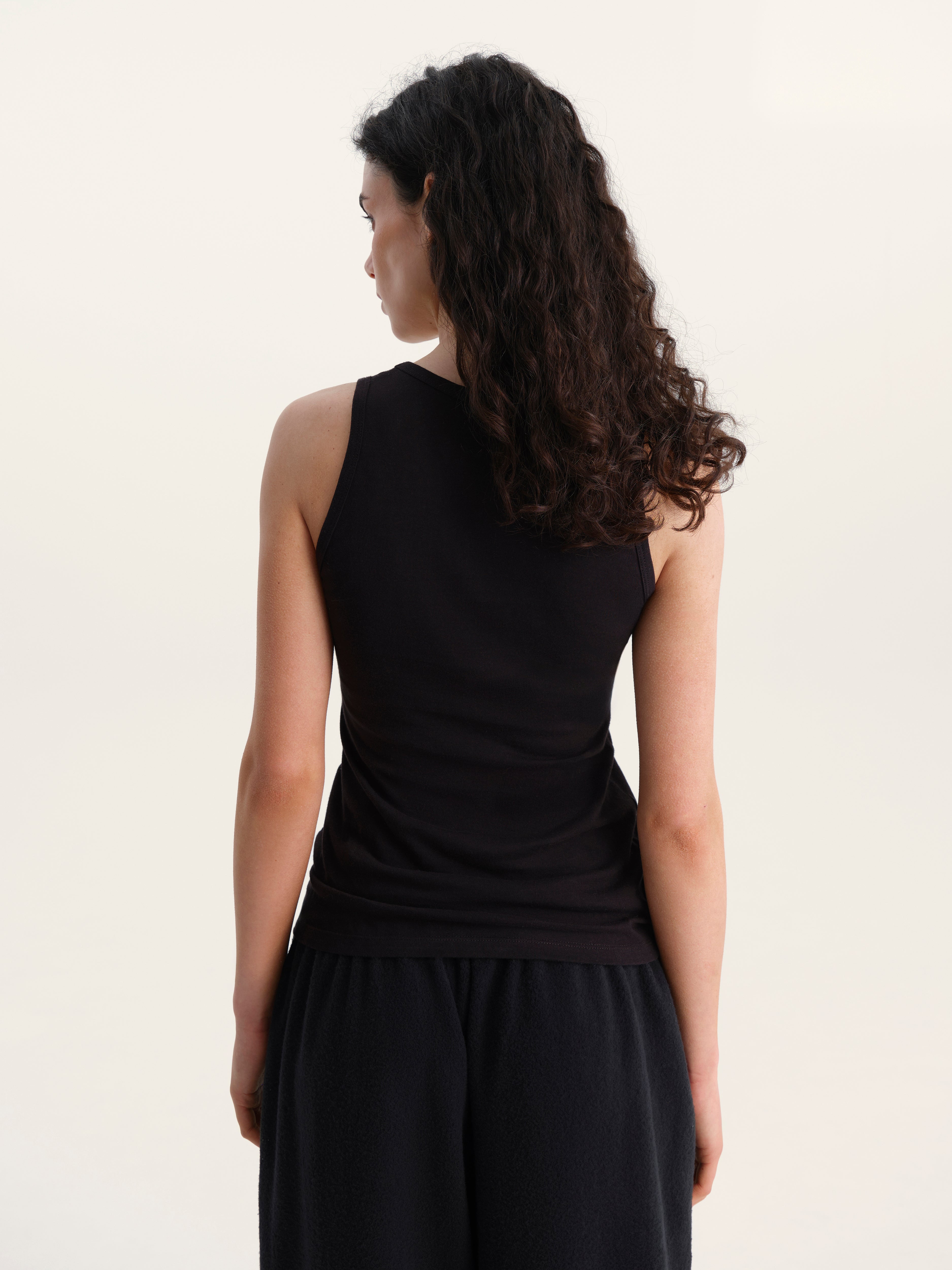 Basic Cotton Tank Top in Black